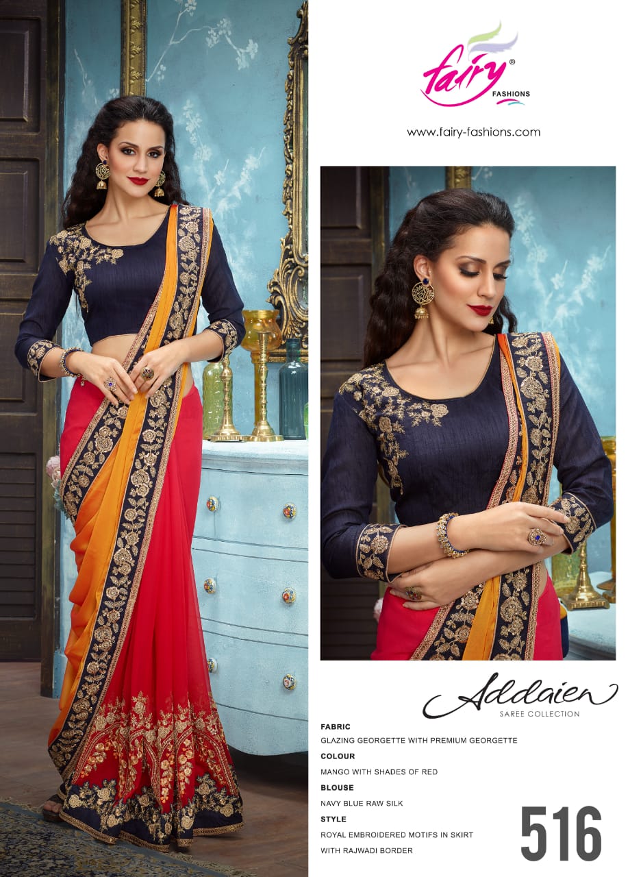 Addaien 501 Series By Fairy Fashion 501 To 520 Series Indian Traditional Wear Collection Beautiful Stylish Fancy Colorful Party Wear & Occasional Wear Fancy Silk Sarees At Wholesale Price
