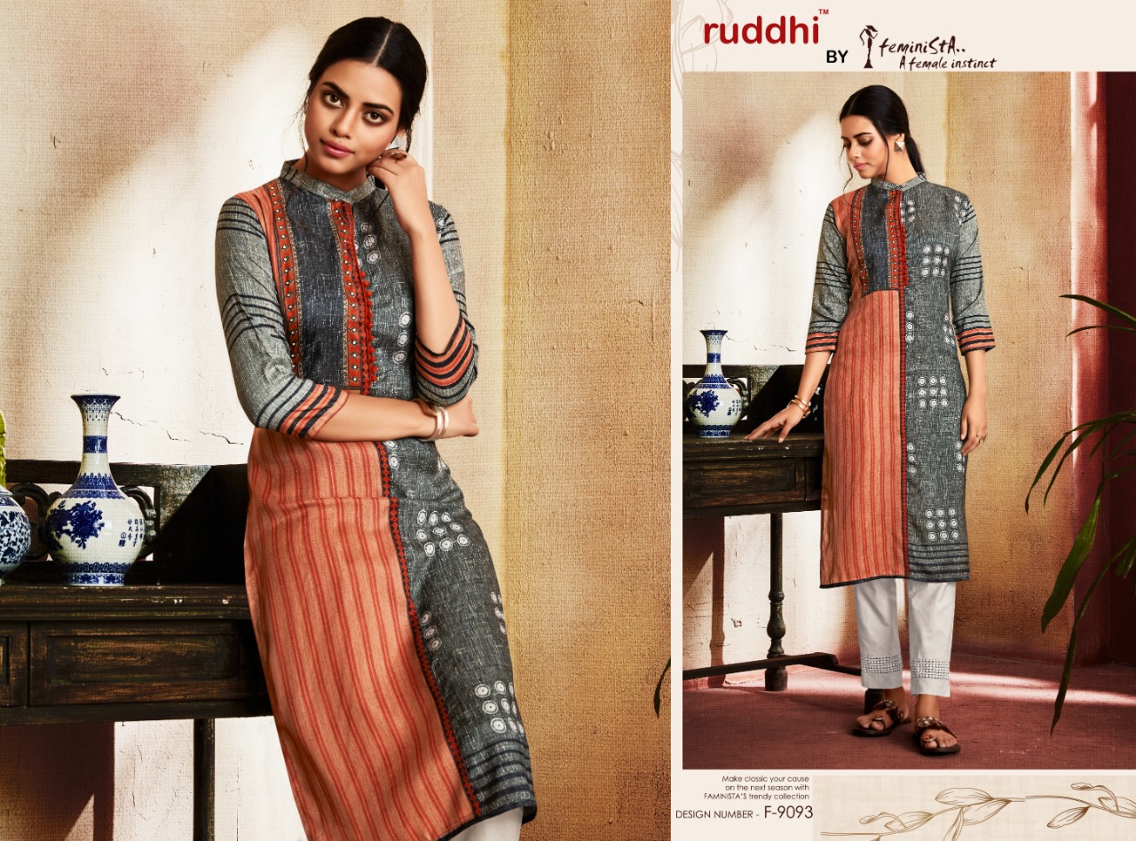 Adhira By Feminista 9091 To 10000 Series Beautiful Colorful Stylish Fancy Casual Wear & Ethnic Wear & Ready To Wear Soft Silk Digital Printed Kurtis At Wholesale Price