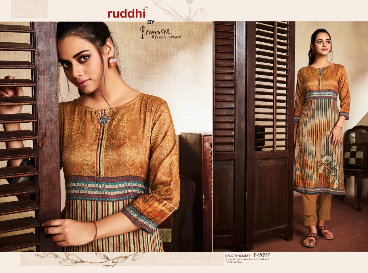 Adhira By Feminista 9091 To 10000 Series Beautiful Colorful Stylish Fancy Casual Wear & Ethnic Wear & Ready To Wear Soft Silk Digital Printed Kurtis At Wholesale Price