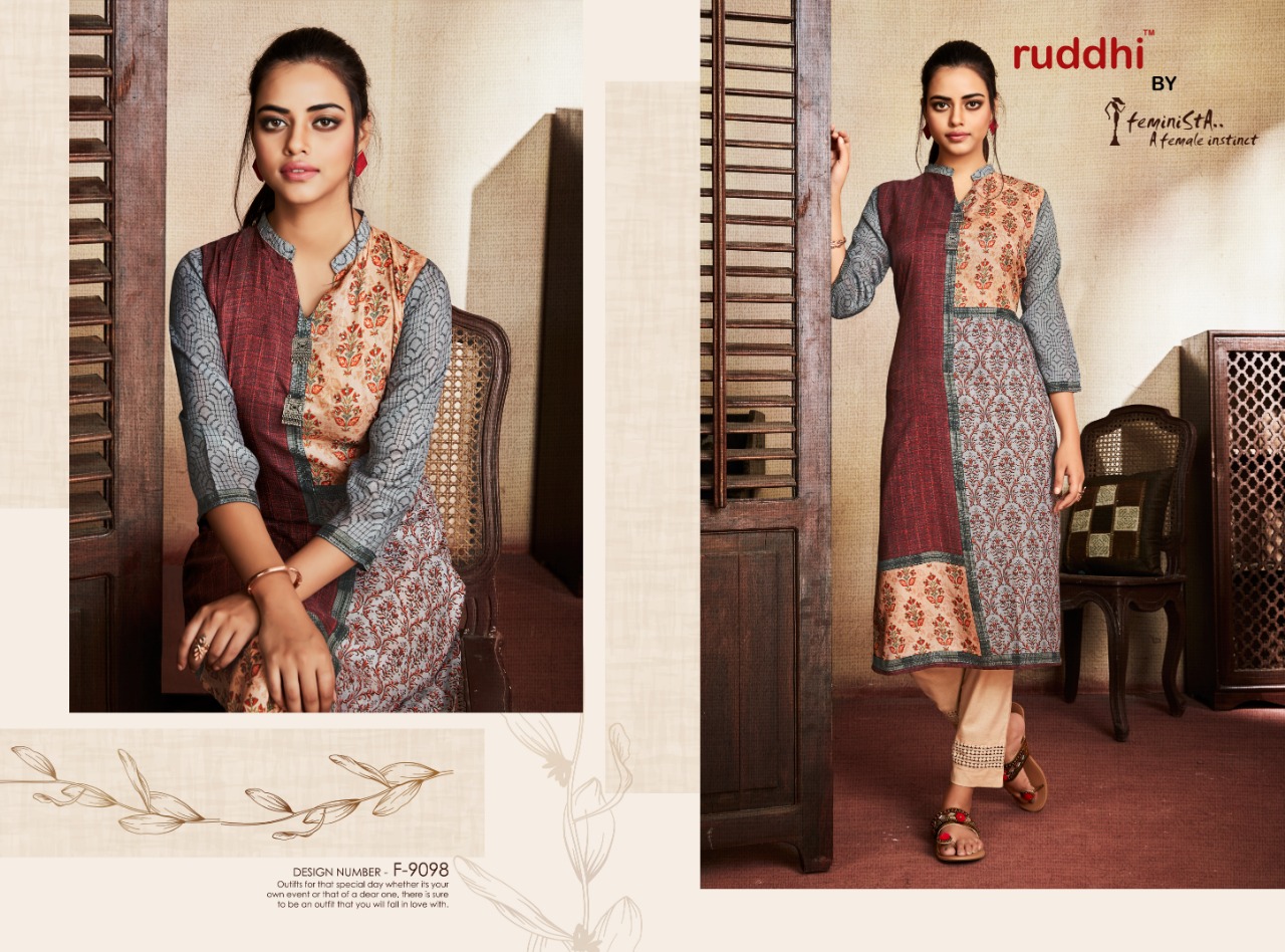 Adhira By Feminista 9091 To 10000 Series Beautiful Colorful Stylish Fancy Casual Wear & Ethnic Wear & Ready To Wear Soft Silk Digital Printed Kurtis At Wholesale Price