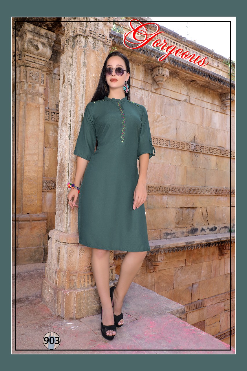 Aditi By Kaamiri 1001 To 1006 Series Beautiful Colorful Stylish Fancy Casual Wear & Ethnic Wear & Ready To Wear Rayon Printed Kurtis At Wholesale Price