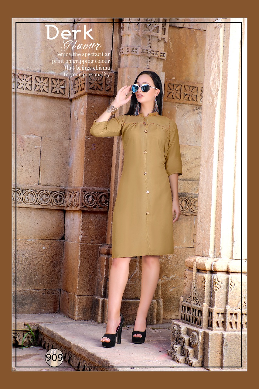 Aditi By Kaamiri 1001 To 1006 Series Beautiful Colorful Stylish Fancy Casual Wear & Ethnic Wear & Ready To Wear Rayon Printed Kurtis At Wholesale Price