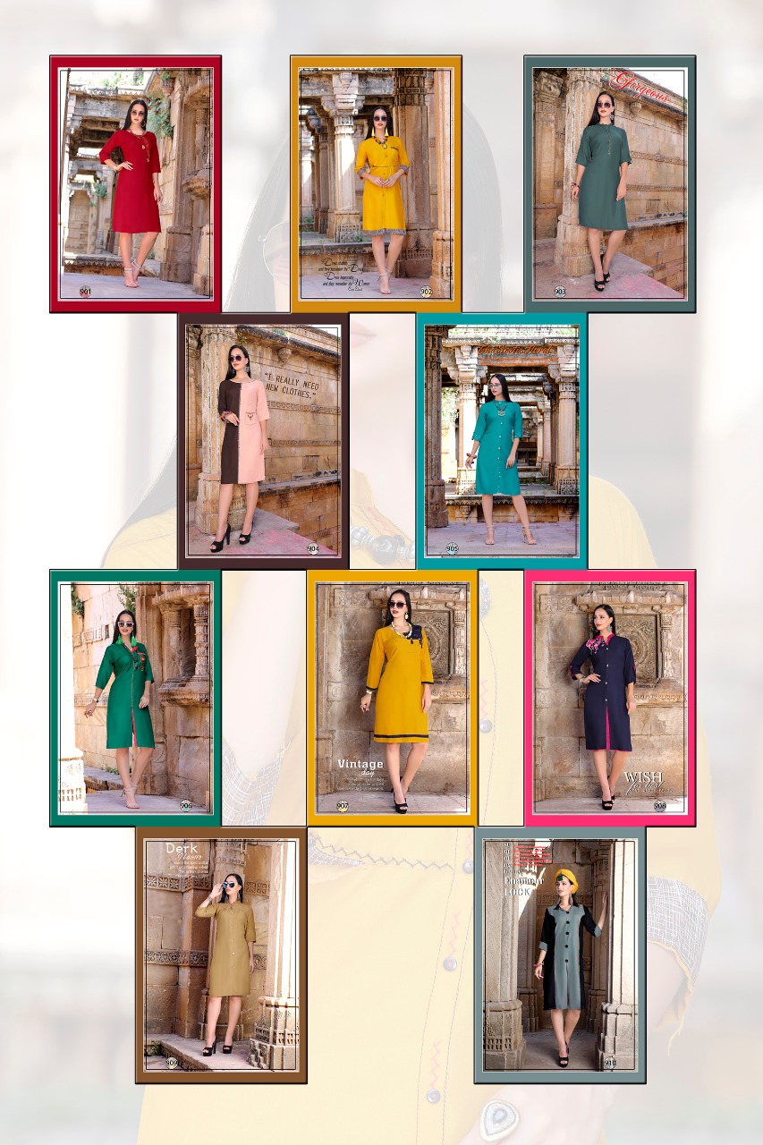Aditi By Kaamiri 1001 To 1006 Series Beautiful Colorful Stylish Fancy Casual Wear & Ethnic Wear & Ready To Wear Rayon Printed Kurtis At Wholesale Price
