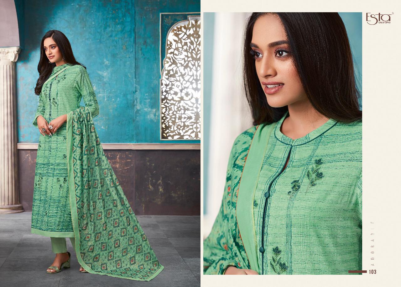 Adorable Vol-2 By Esta Designs 101 To 112 Series Beautiful Colorful Fancy Stylish Casual Wear & Ethnic Wear Digital Printed Cotton Lawn With Embroidery Dresses At Wholesale Price