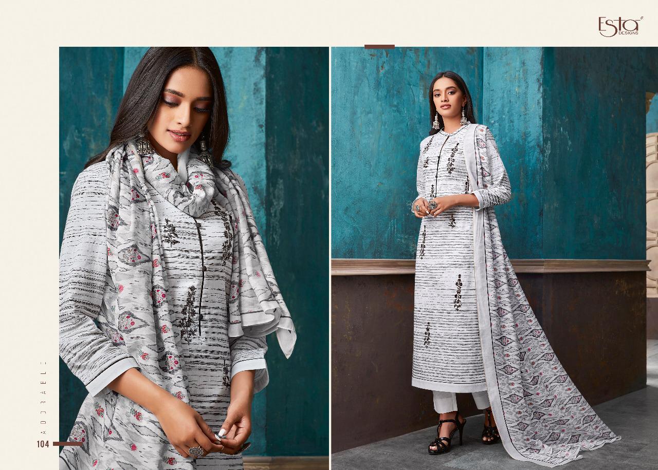Adorable Vol-2 By Esta Designs 101 To 112 Series Beautiful Colorful Fancy Stylish Casual Wear & Ethnic Wear Digital Printed Cotton Lawn With Embroidery Dresses At Wholesale Price