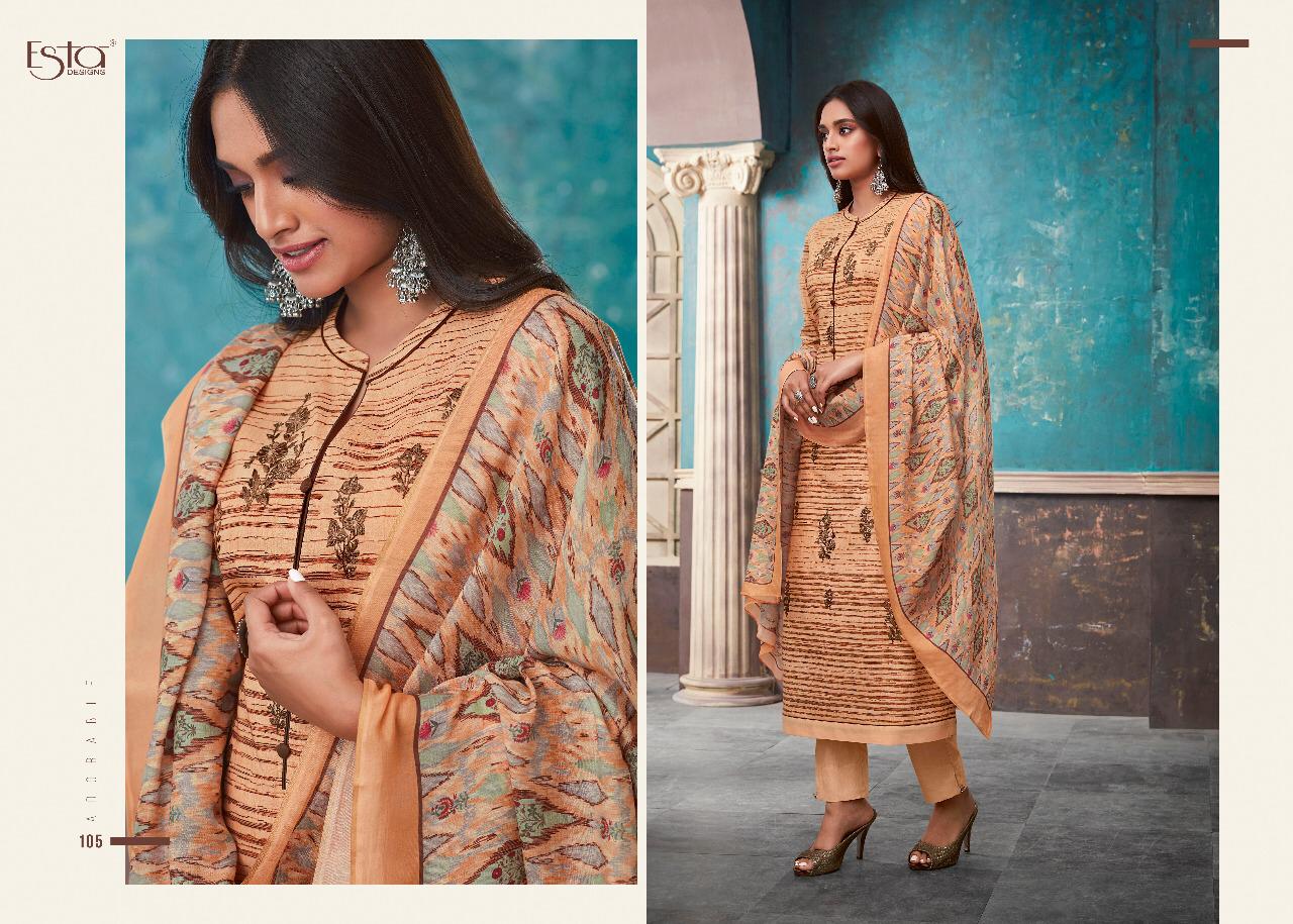 Adorable Vol-2 By Esta Designs 101 To 112 Series Beautiful Colorful Fancy Stylish Casual Wear & Ethnic Wear Digital Printed Cotton Lawn With Embroidery Dresses At Wholesale Price