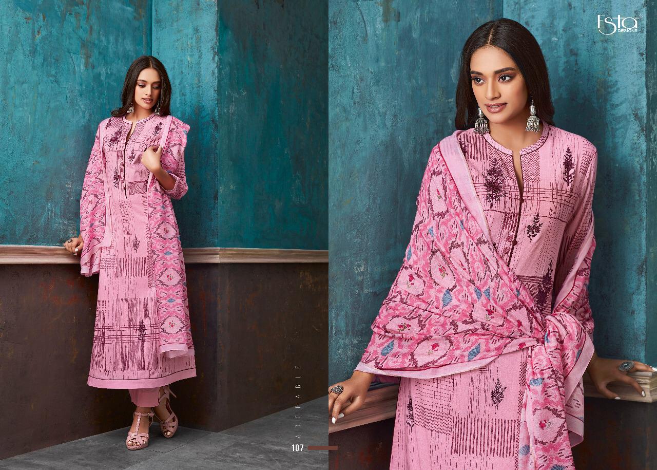 Adorable Vol-2 By Esta Designs 101 To 112 Series Beautiful Colorful Fancy Stylish Casual Wear & Ethnic Wear Digital Printed Cotton Lawn With Embroidery Dresses At Wholesale Price
