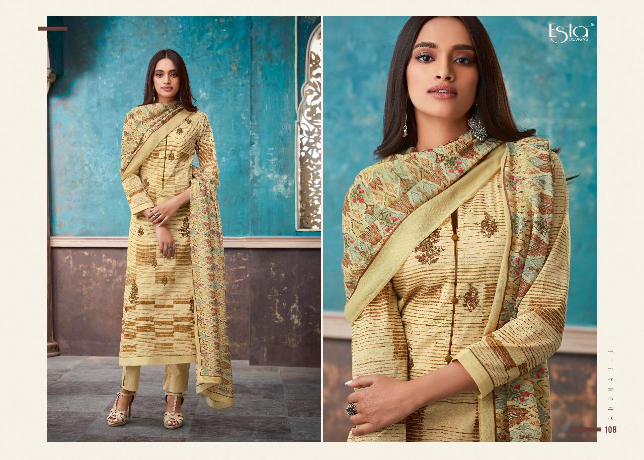 Adorable Vol-2 By Esta Designs 101 To 112 Series Beautiful Colorful Fancy Stylish Casual Wear & Ethnic Wear Digital Printed Cotton Lawn With Embroidery Dresses At Wholesale Price