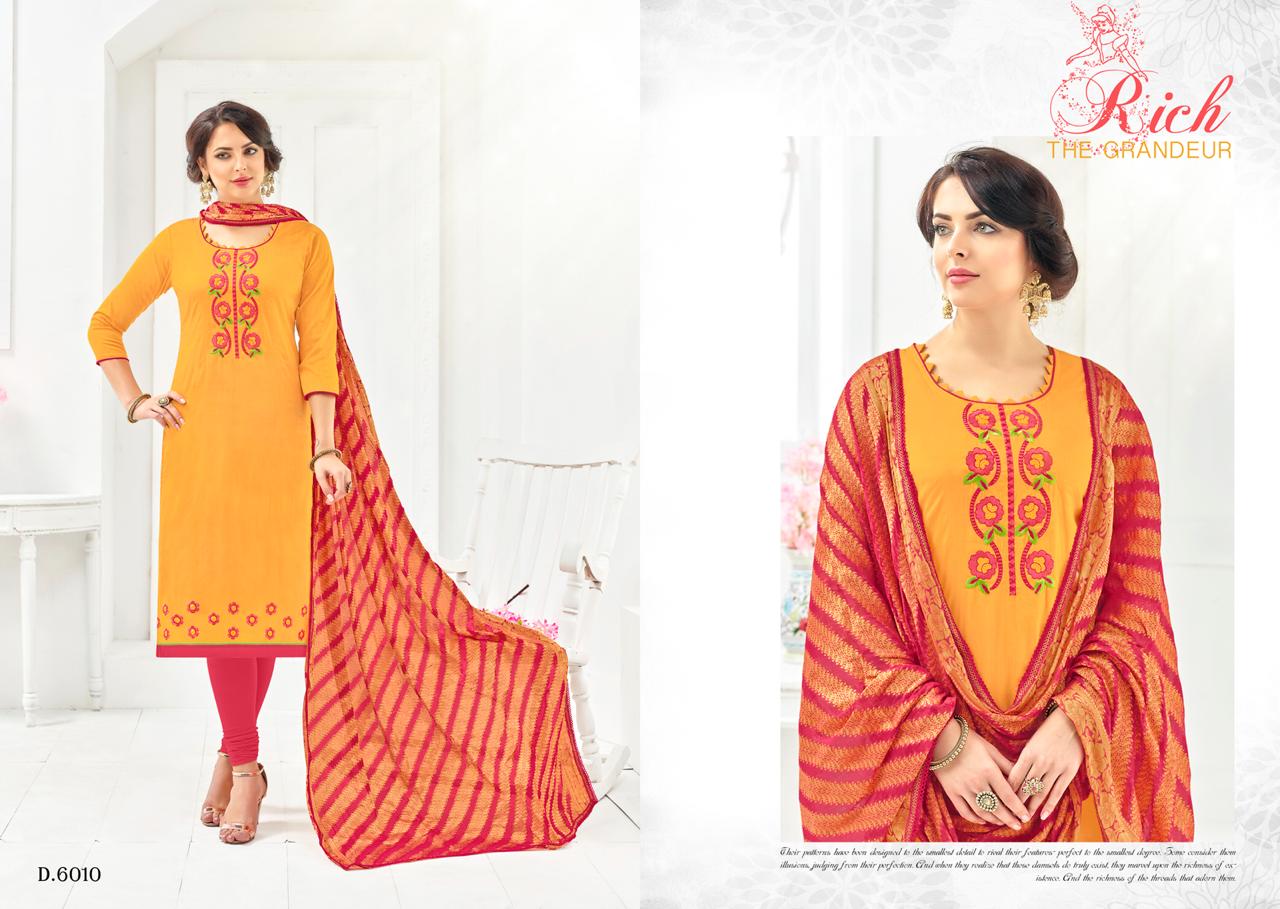 Advance By Assian Art 6001 To 6012 Series Beautiful Suits Stylish Fancy Colorful Casual Wear & Ethnic Wear Collection Slub Silk Banaras Embroidered Dresses At Wholesale Price