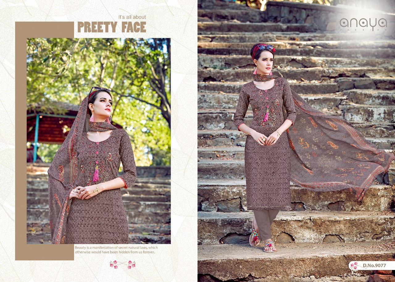 Afreen By Anaya 9071 To 9080 Series Beautiful Collection Suits Stylish Fancy Colorful Casual Wear & Ethnic Wear Satin Digital Printed Dresses At Wholesale Price