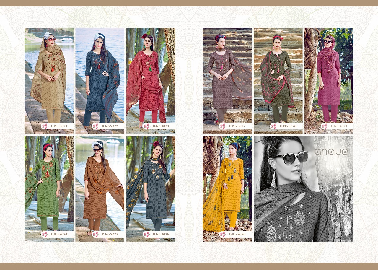 Afreen By Anaya 9071 To 9080 Series Beautiful Collection Suits Stylish Fancy Colorful Casual Wear & Ethnic Wear Satin Digital Printed Dresses At Wholesale Price