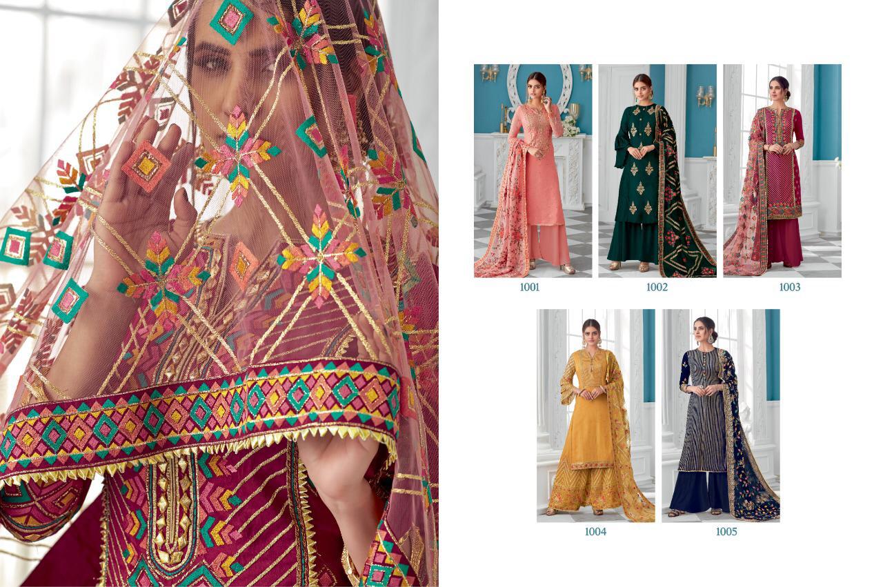 Afreen By Kalapriya 1001 To 1005 Series Beautiful Suits Stylish Fancy Colorful Party Wear & Ethnic Wear Real Georgette With Inner Dull Santoon Embroidered Dresses At Wholesale Price