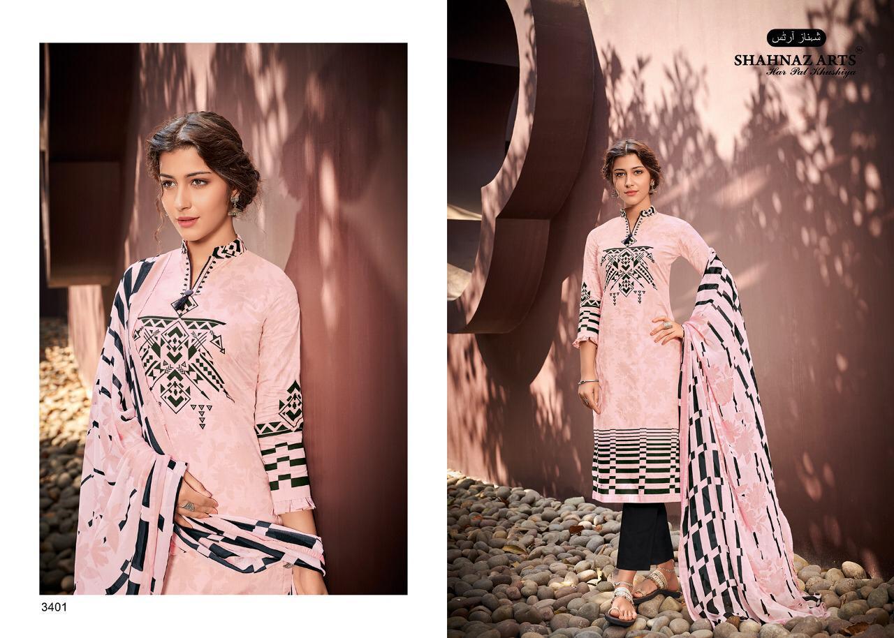 Afsara By Shahnaz Arts 3401 To 3408 Series Suits Beautiful Stylish Fancy Colorful Designer Party Wear & Ethnic Wear Pure Cotton Cambric Printed Dresses At Wholesale Price