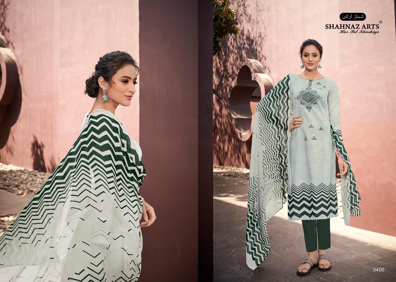 Afsara By Shahnaz Arts 3401 To 3408 Series Suits Beautiful Stylish Fancy Colorful Designer Party Wear & Ethnic Wear Pure Cotton Cambric Printed Dresses At Wholesale Price