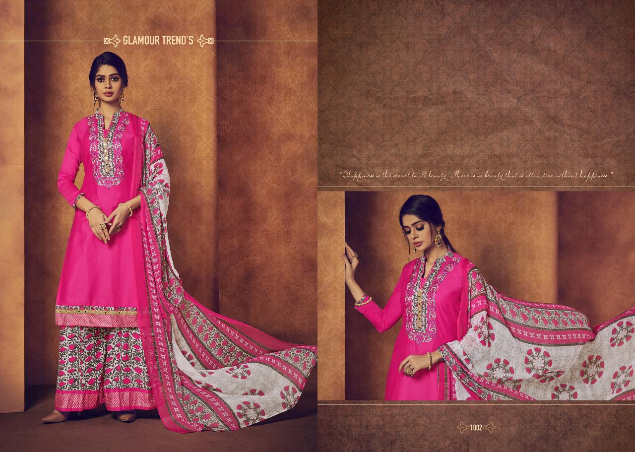 Afzaa Plazzo Vol-2 By Ravi Creation 1001 To 1008 Series Beautiful Pakistani Suits Stylish Fancy Colorful Party Wear & Ethnic Wear Satin Cotton Printed Dresses At Wholesale Price