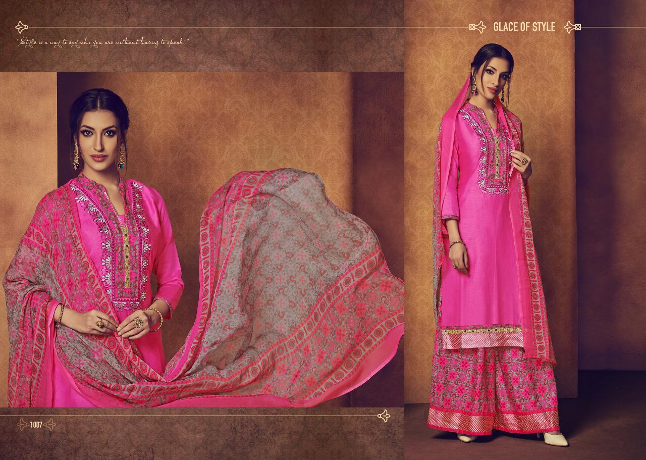 Afzaa Plazzo Vol-2 By Ravi Creation 1001 To 1008 Series Beautiful Pakistani Suits Stylish Fancy Colorful Party Wear & Ethnic Wear Satin Cotton Printed Dresses At Wholesale Price