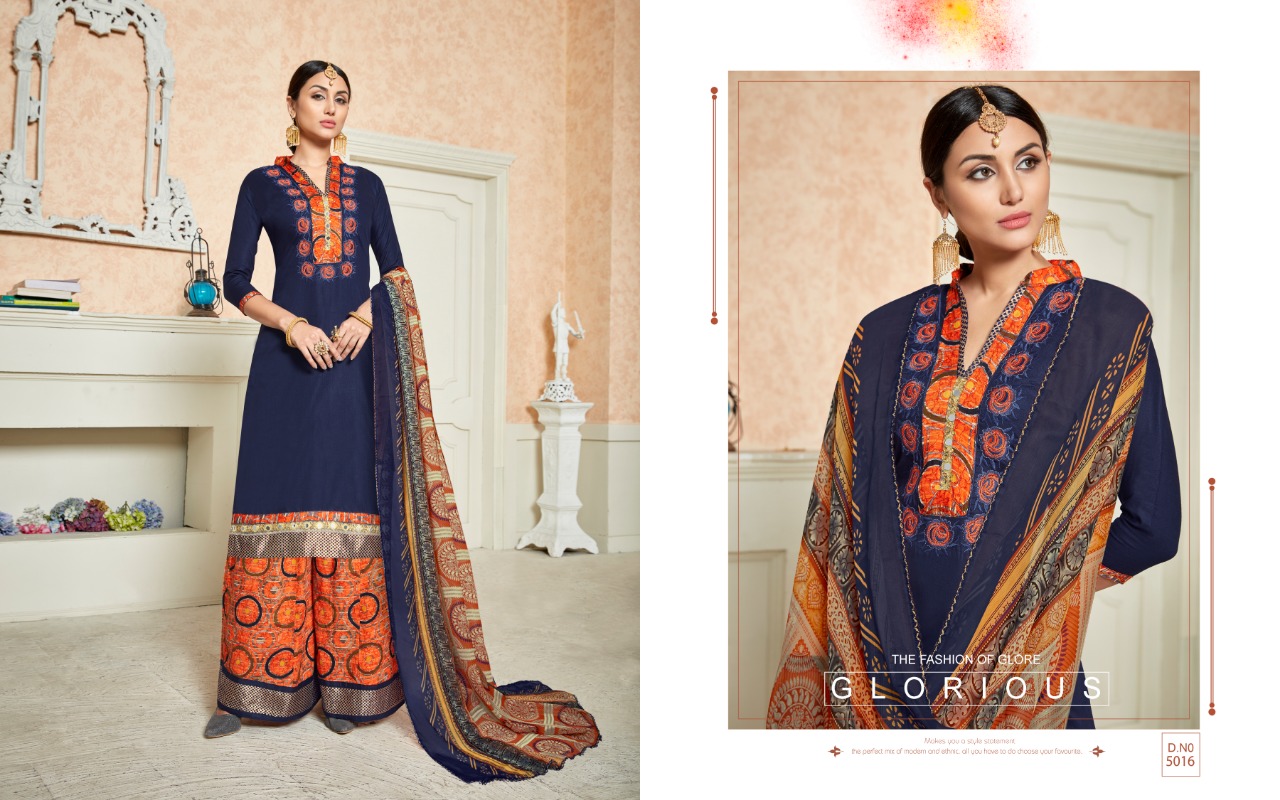 Afzza Vol-2 By Ravi Creation 5013 To 5020 Series Beautiful Suits Colorful Stylish Fancy Casual Wear & Ethnic Wear Pure Satin Cotton With Embroidery Dresses At Wholesale Price