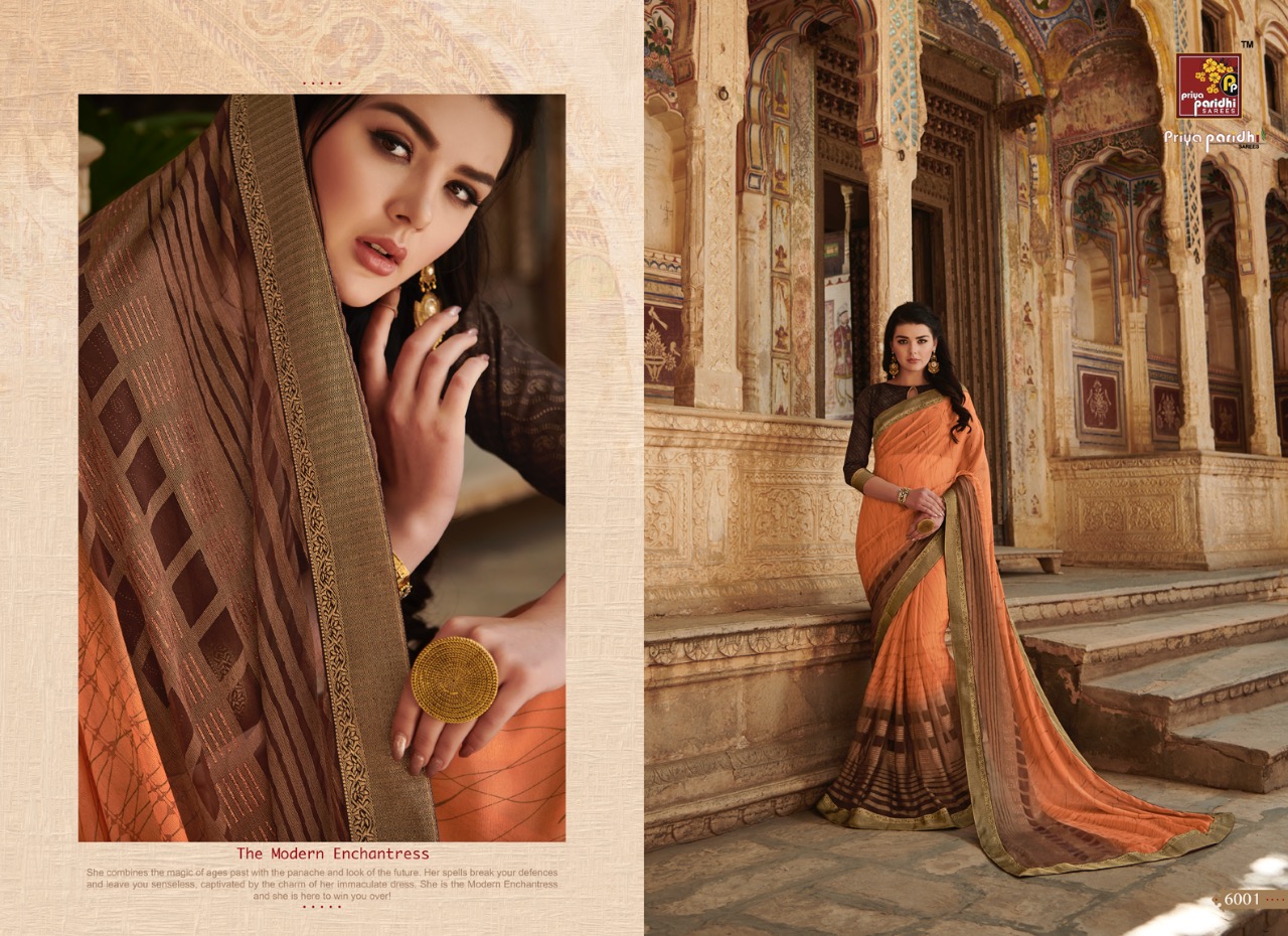Ahiri By Priya Paridhi 6001 To 6012 Series Indian Traditional Wear Collection Beautiful Stylish Fancy Colorful Party Wear & Occasional Wear Brasso Printed Sarees At Wholesale Price