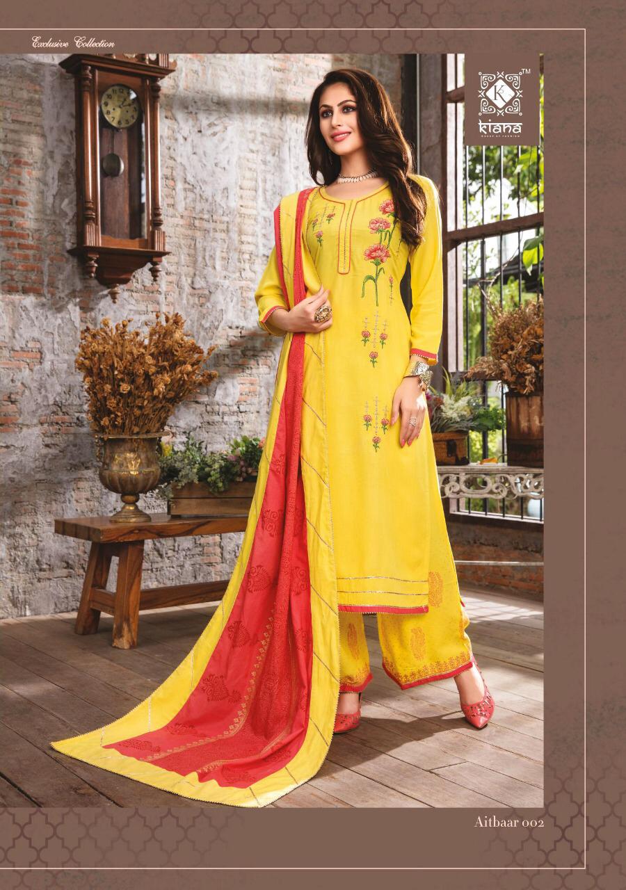 Aitbaar By Kiana 001 To 008 Series Indian Traditional Wear Collection Beautiful Stylish Fancy Colorful Party Wear & Occasional Wear Rayon Foil Printed Dresses At Wholesale Price