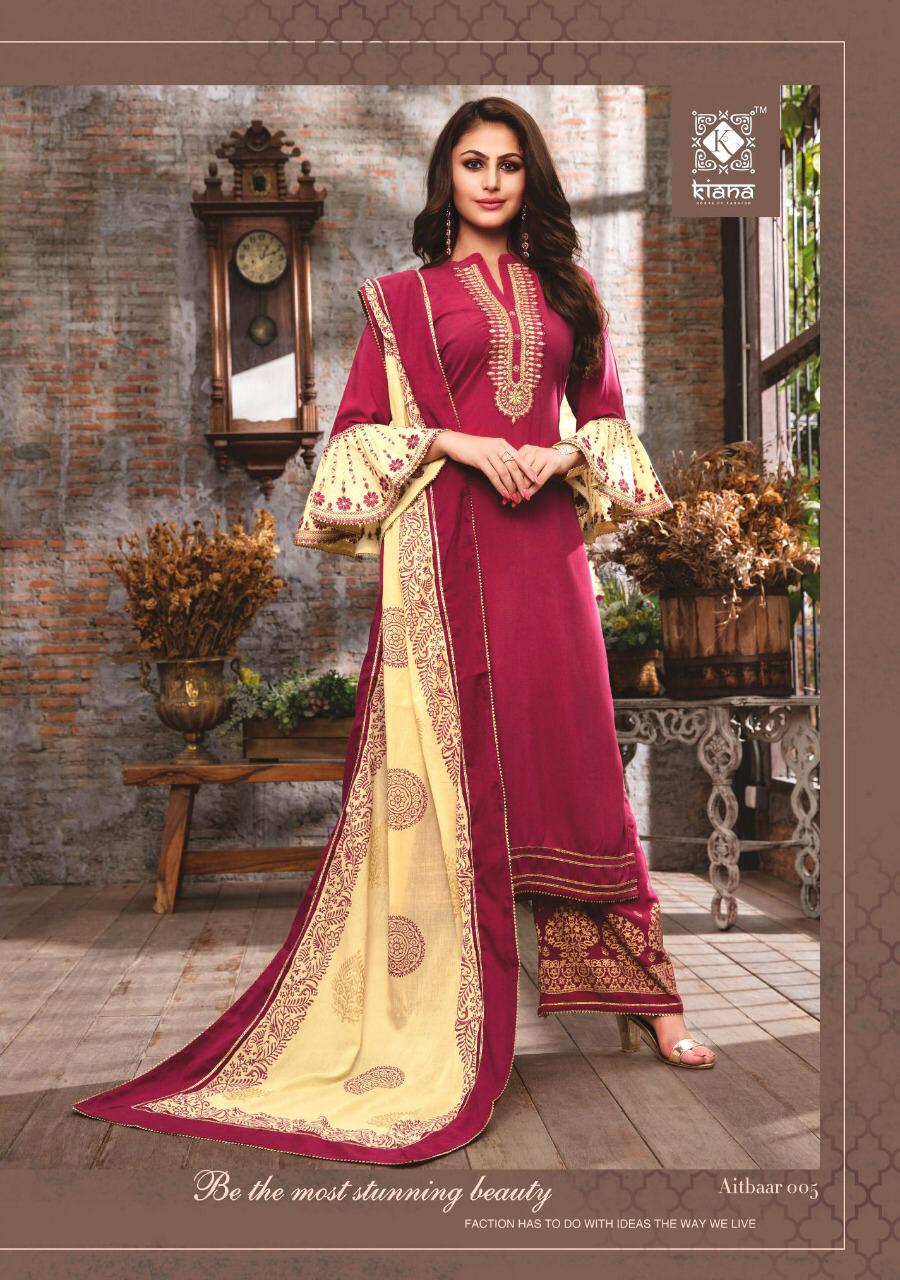Aitbaar By Kiana 001 To 008 Series Indian Traditional Wear Collection Beautiful Stylish Fancy Colorful Party Wear & Occasional Wear Rayon Foil Printed Dresses At Wholesale Price
