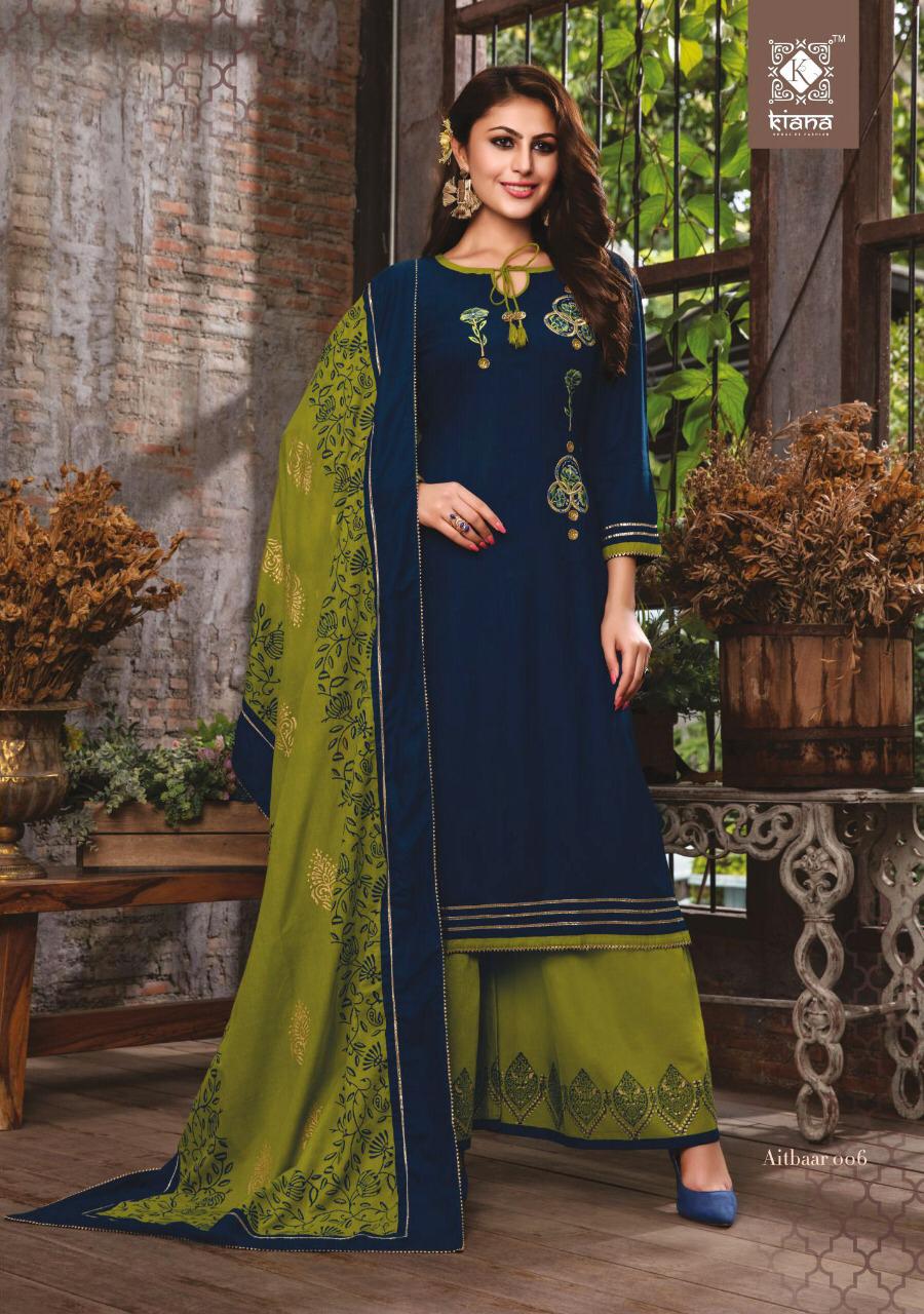 Aitbaar By Kiana 001 To 008 Series Indian Traditional Wear Collection Beautiful Stylish Fancy Colorful Party Wear & Occasional Wear Rayon Foil Printed Dresses At Wholesale Price