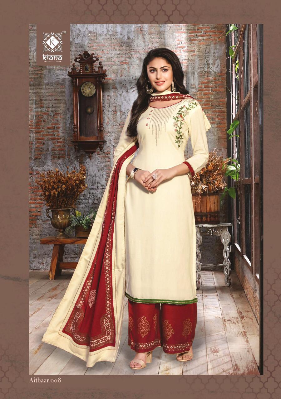 Aitbaar By Kiana 001 To 008 Series Indian Traditional Wear Collection Beautiful Stylish Fancy Colorful Party Wear & Occasional Wear Rayon Foil Printed Dresses At Wholesale Price