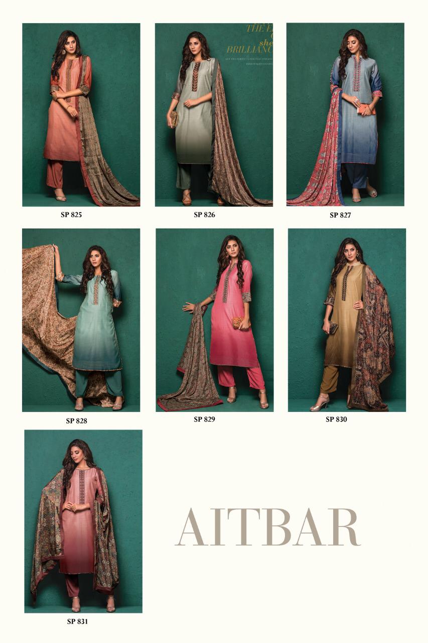 Aitbar By Sri 825 To 831 Series Beautiful Collection Suits Stylish Fancy Colorful Party Wear & Ethnic Wear Fine Cotton Embroidered Dresses At Wholesale Price