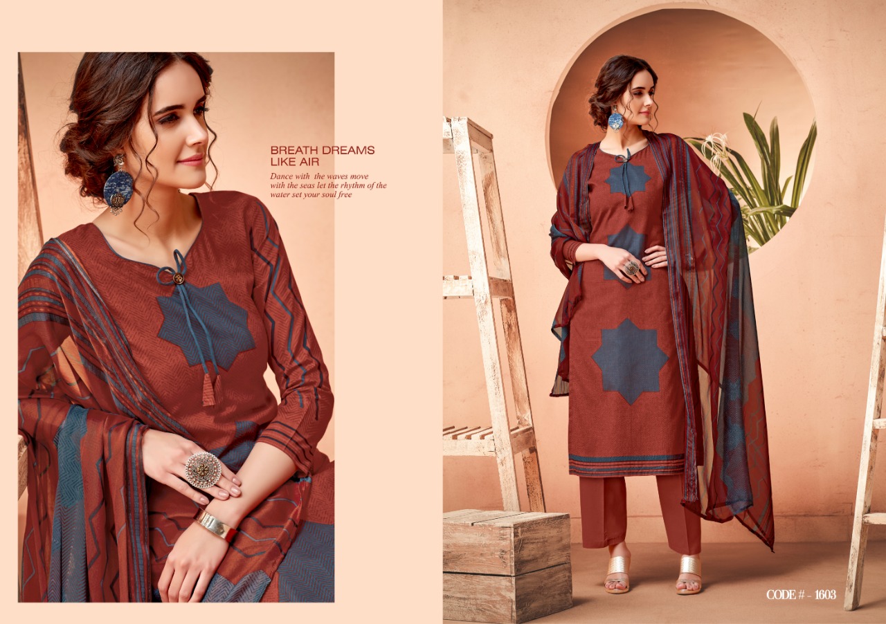 Ak-56 Vol-16 By Ankit Textile 1601 To 1609 Series Beautiful Designer Collection Suits Stylish Fancy Colorful Party Wear & Ethnic Wear Cotton Cambric Printed Dresses At Wholesale Price