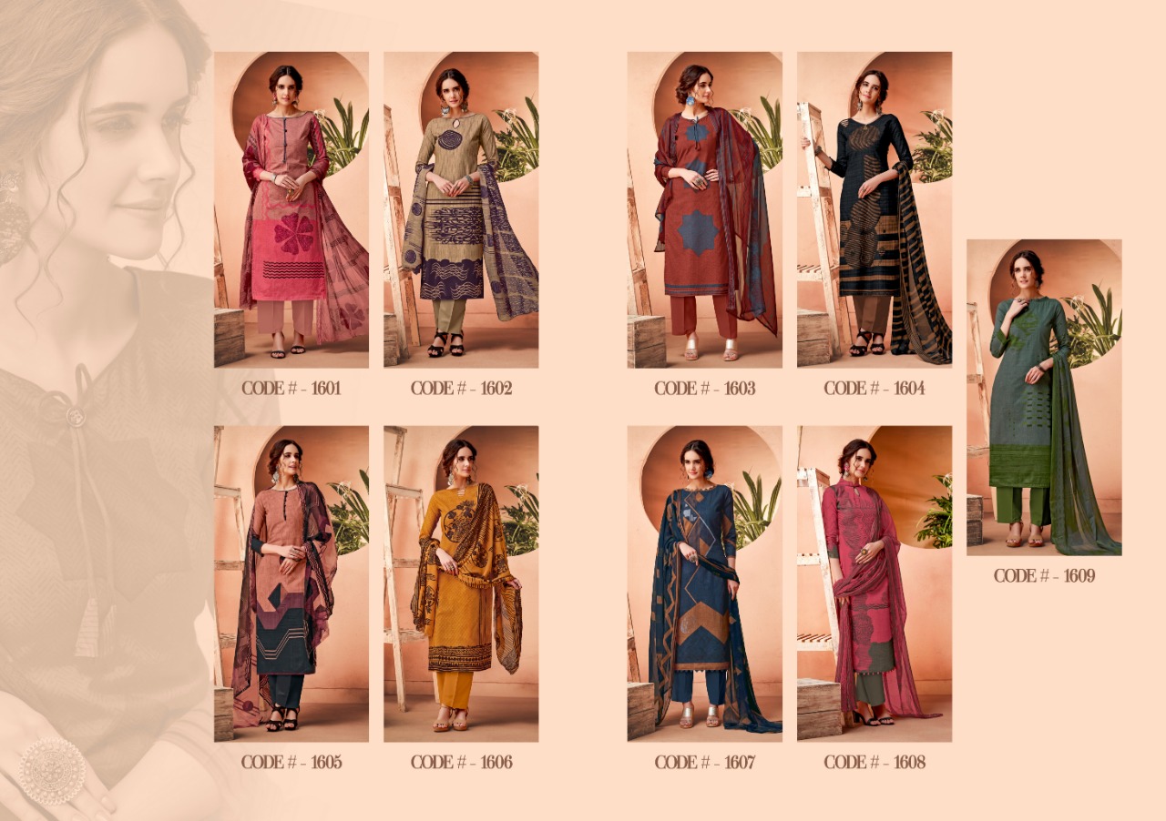Ak-56 Vol-16 By Ankit Textile 1601 To 1609 Series Beautiful Designer Collection Suits Stylish Fancy Colorful Party Wear & Ethnic Wear Cotton Cambric Printed Dresses At Wholesale Price