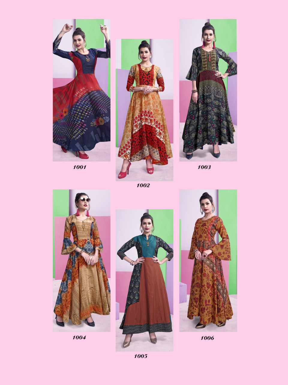 Akansha By Aarav Collection 1001 To 1006 Series Beautiful Colorful Stylish Fancy Casual Wear & Ethnic Wear & Ready To Wear Chanderi Digital Printed Kurtis At Wholesale Price