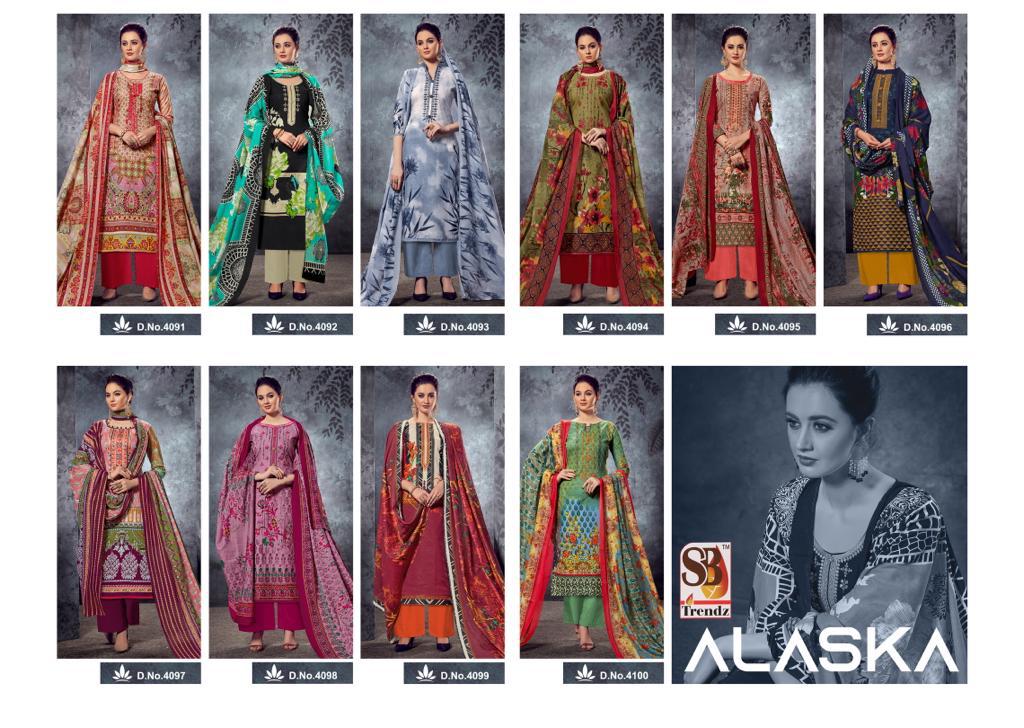 Alaska By Sb Trendz 4091 To 4100 Series Pakistani Suits Beautiful Stylish Fancy Colorful Designer Party Wear & Ethnic Wear Cambric Cotton Embroidered Dresses At Wholesale Price