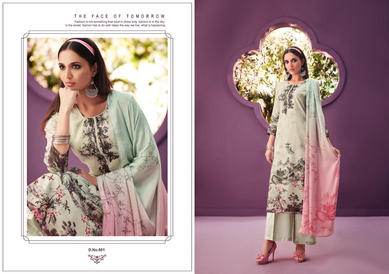 Alaska-vol-6 By Ankit Textile 601-to 609-series Indian Traditional Wear Collection Beautiful Stylish Fancy Colorful Party Wear & Wear Tussar Satin Digital Print Dress At Wholesale Price