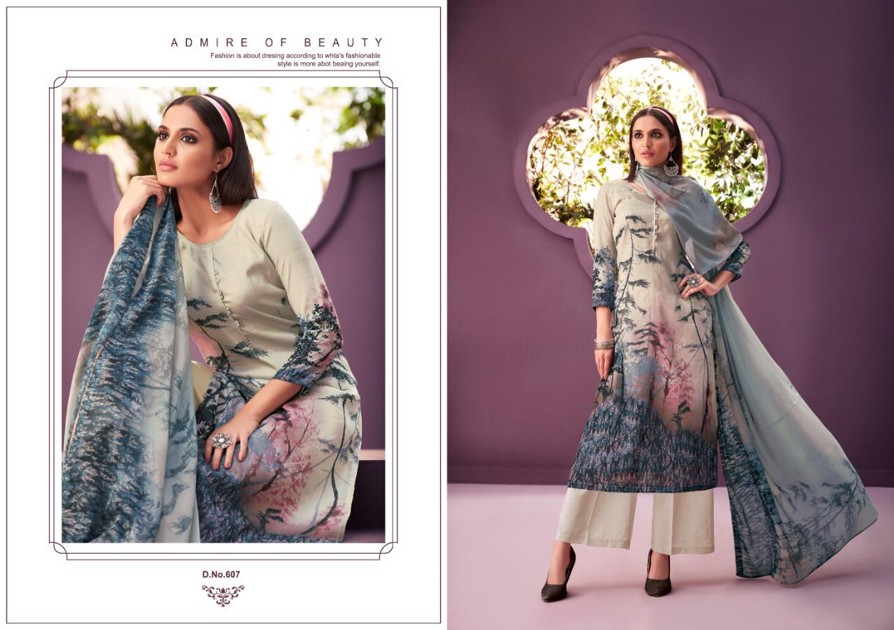 Alaska-vol-6 By Ankit Textile 601-to 609-series Indian Traditional Wear Collection Beautiful Stylish Fancy Colorful Party Wear & Wear Tussar Satin Digital Print Dress At Wholesale Price