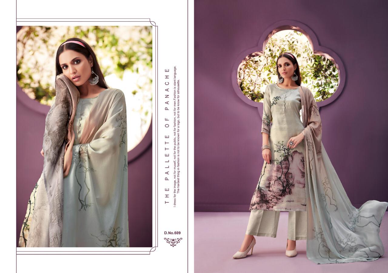 Alaska-vol-6 By Ankit Textile 601-to 609-series Indian Traditional Wear Collection Beautiful Stylish Fancy Colorful Party Wear & Wear Tussar Satin Digital Print Dress At Wholesale Price