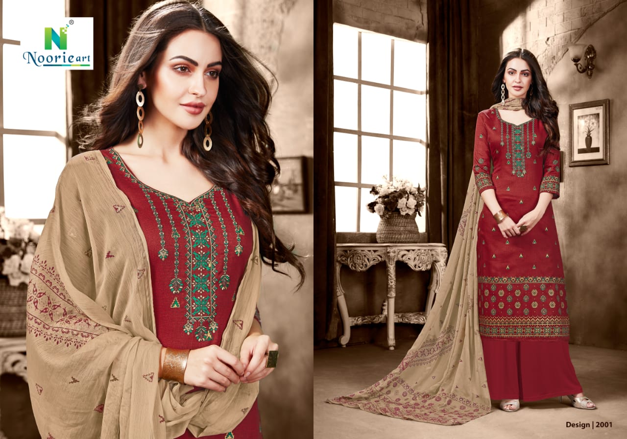 Alefiyah By Noorie Art 2001 To 2007 Series Beautiful Suits Stylish Colorful Fancy Casual Wear & Ethnic Wear Pure Jam Satin Dresses At Wholesale Price