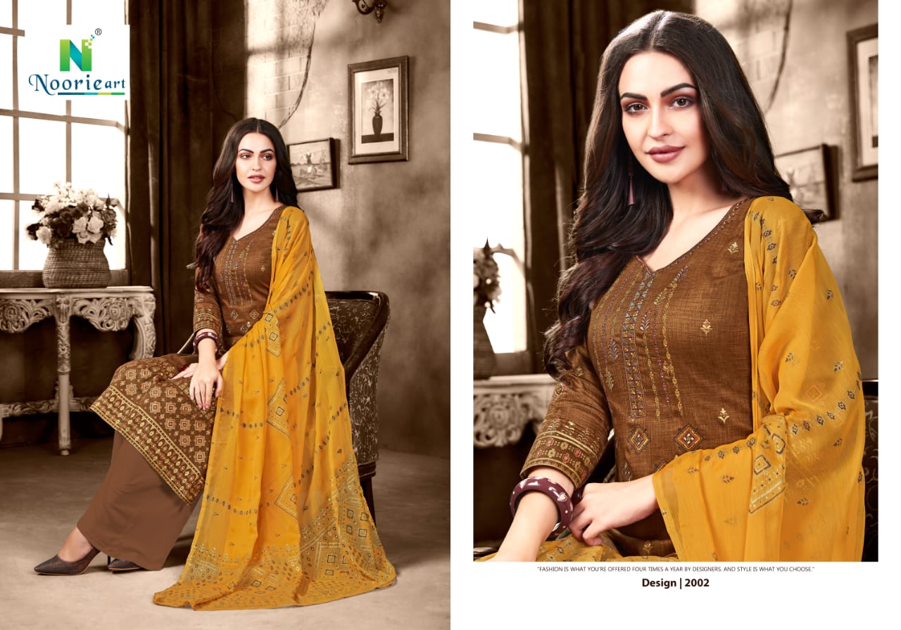 Alefiyah By Noorie Art 2001 To 2007 Series Beautiful Suits Stylish Colorful Fancy Casual Wear & Ethnic Wear Pure Jam Satin Dresses At Wholesale Price