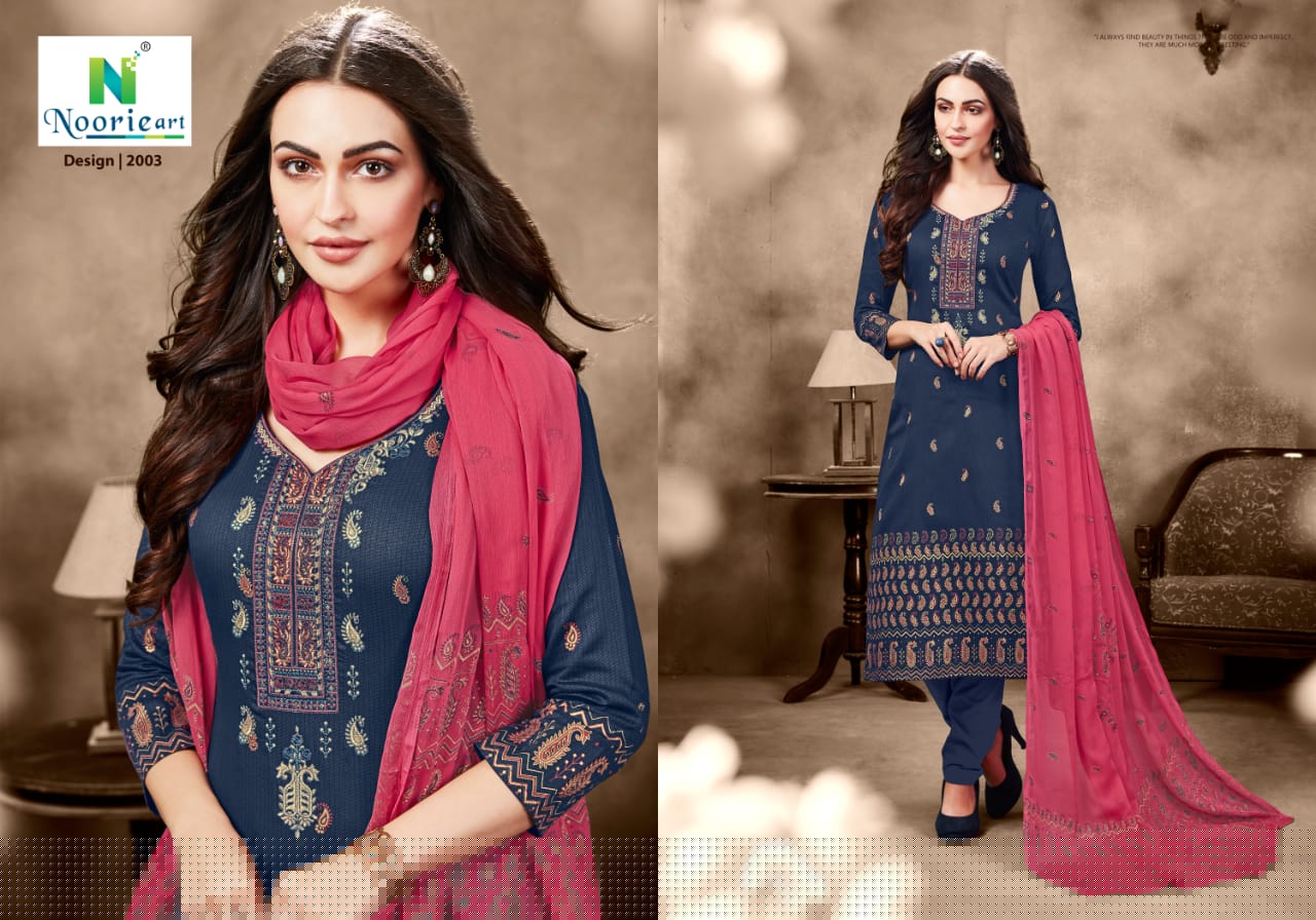 Alefiyah By Noorie Art 2001 To 2007 Series Beautiful Suits Stylish Colorful Fancy Casual Wear & Ethnic Wear Pure Jam Satin Dresses At Wholesale Price