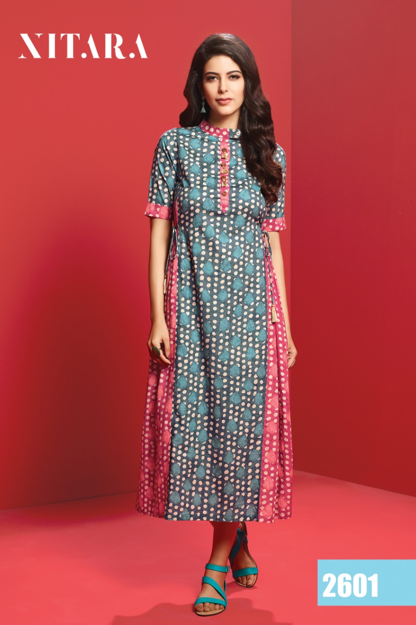 Alekya By Nitara 2601 To 2607 Series Beautiful Colorful Stylish Fancy Casual Wear & Ethnic Wear & Ready To Wear Pure Cotton Kurtis At Wholesale Price