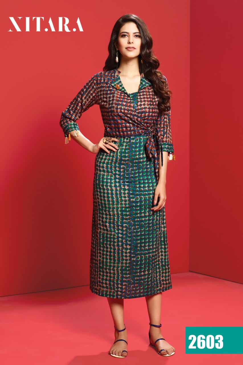 Alekya By Nitara 2601 To 2607 Series Beautiful Colorful Stylish Fancy Casual Wear & Ethnic Wear & Ready To Wear Pure Cotton Kurtis At Wholesale Price