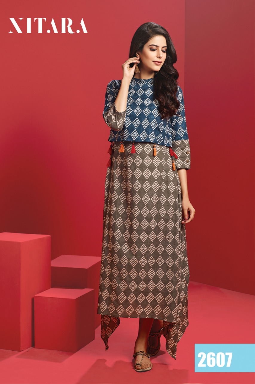 Alekya By Nitara 2601 To 2607 Series Beautiful Colorful Stylish Fancy Casual Wear & Ethnic Wear & Ready To Wear Pure Cotton Kurtis At Wholesale Price
