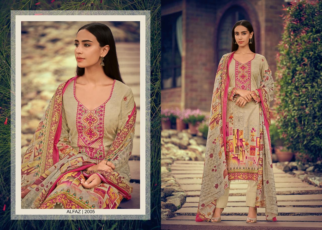 Alfaz By House Of Lawn 2001 To 2010 Series Beautiful Stylish Fancy Colorful Casual Wear & Ethnic Wear Superior Glace Cotton Digital Print With Embroidery Dresses At Wholesale Price