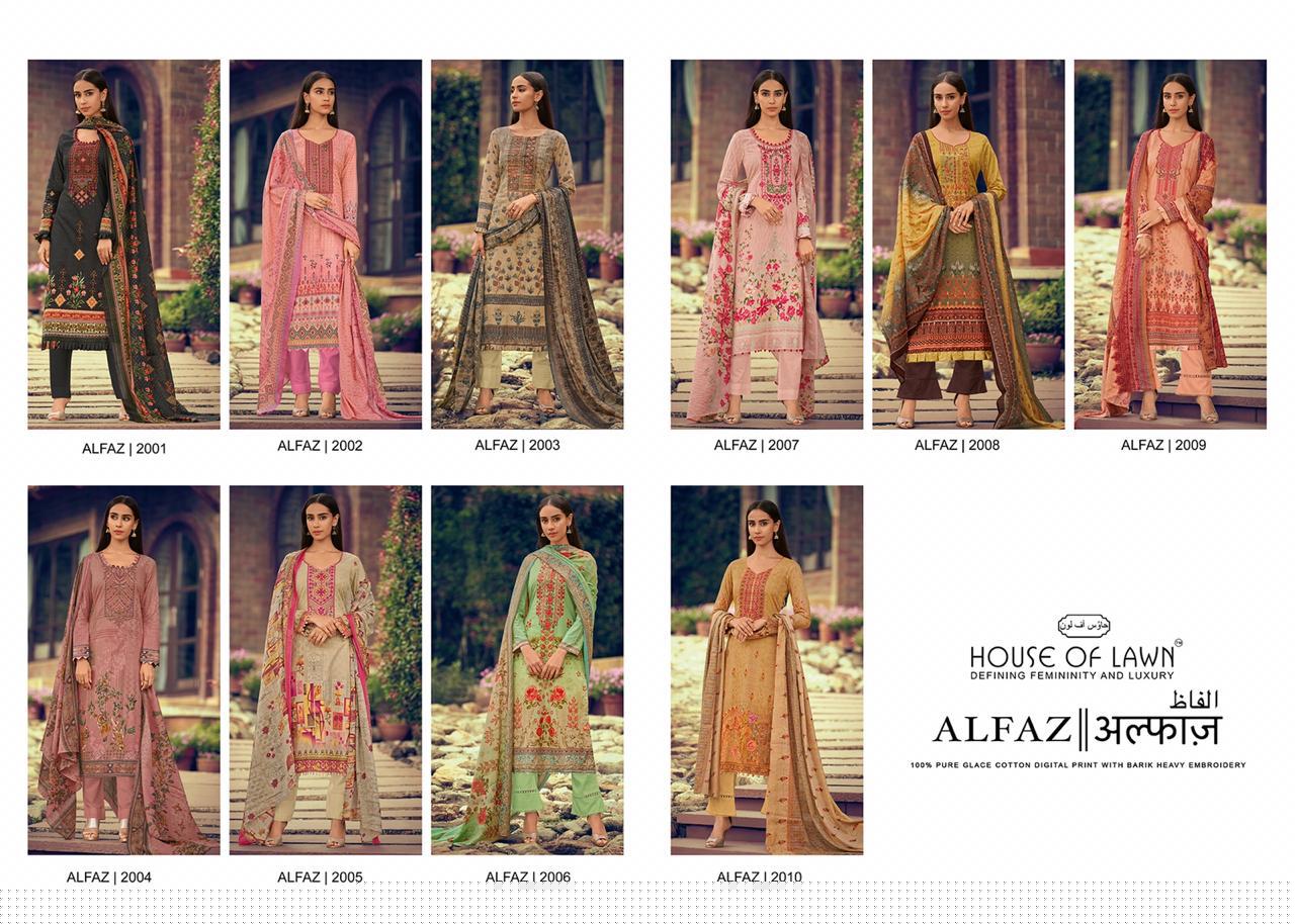 Alfaz By House Of Lawn 2001 To 2010 Series Beautiful Stylish Fancy Colorful Casual Wear & Ethnic Wear Superior Glace Cotton Digital Print With Embroidery Dresses At Wholesale Price
