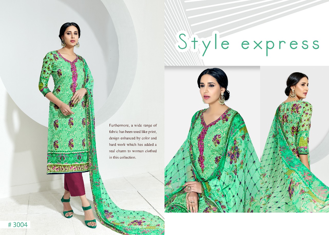 Alifaa By Shri Vijay 3001 To 3008 Series Beautiful Stylish Fancy Colorful Casual Wear & Ethnic Wear Summer Collection Glace Satin Cotton Printed & Embroidered Dresses At Wholesale Price