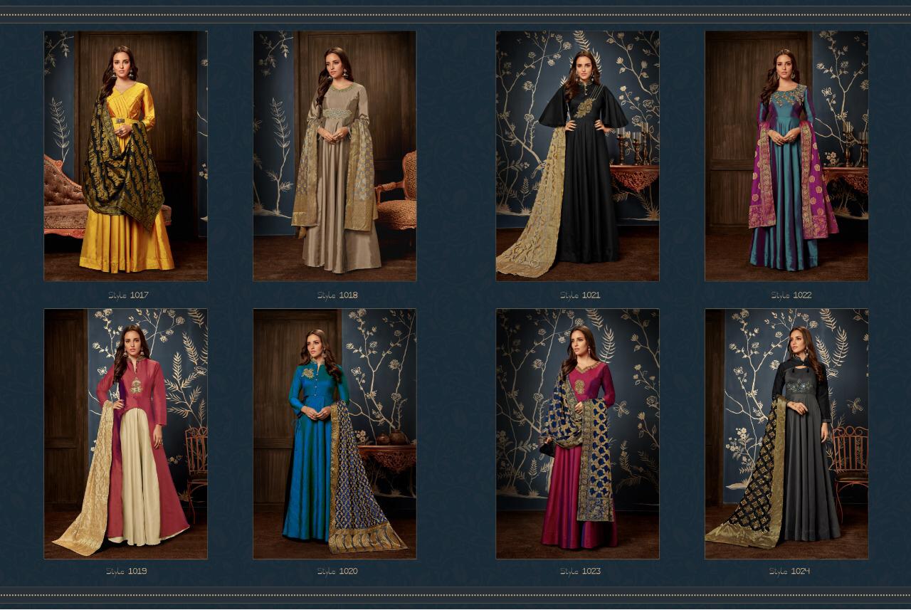 Alinaa Vol-3 By Tarrah Fashion 1017 To 1024 Series Designer Bridal Wear Collection Beautiful Stylish Fancy Colorful Party Wear & Occasional Wear Tapeta Silk Dresses/ Gowns At Wholesale Price