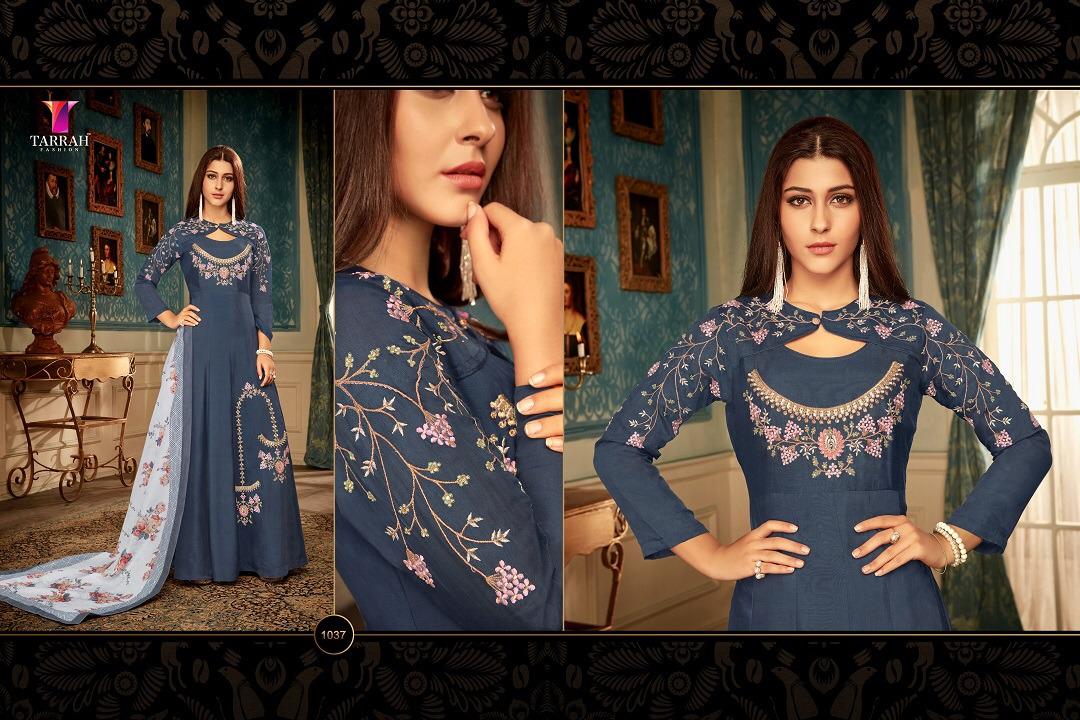 Alinaa Vol-5 By Tarrah Fashion 1033 To 1040 Series Designer Bridal Wear Collection Beautiful Stylish Fancy Colorful Party Wear & Occasional Wear Maslin Dresses/ Gowns At Wholesale Price