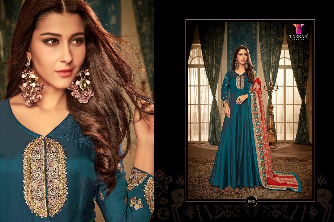 Alinaa Vol-5 By Tarrah Fashion 1033 To 1040 Series Designer Bridal Wear Collection Beautiful Stylish Fancy Colorful Party Wear & Occasional Wear Maslin Dresses/ Gowns At Wholesale Price