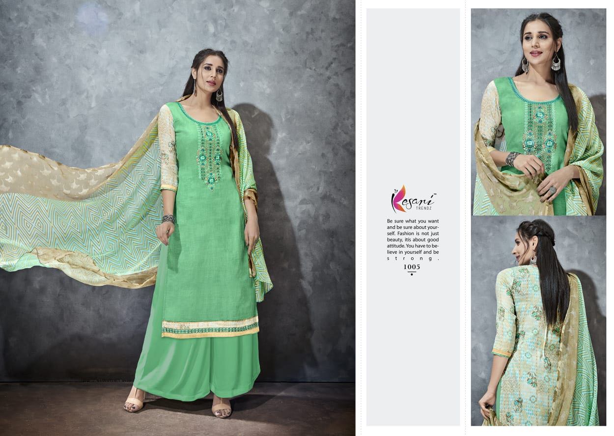 Alisa Vol-1 By Kesari Trendz 1001 To 1008 Series Beautiful Suits Collection Colorful Stylish Fancy Ethnic Wear & Casual Wear Pure Cotton Satin Embroidered Dresses At Wholesale Price