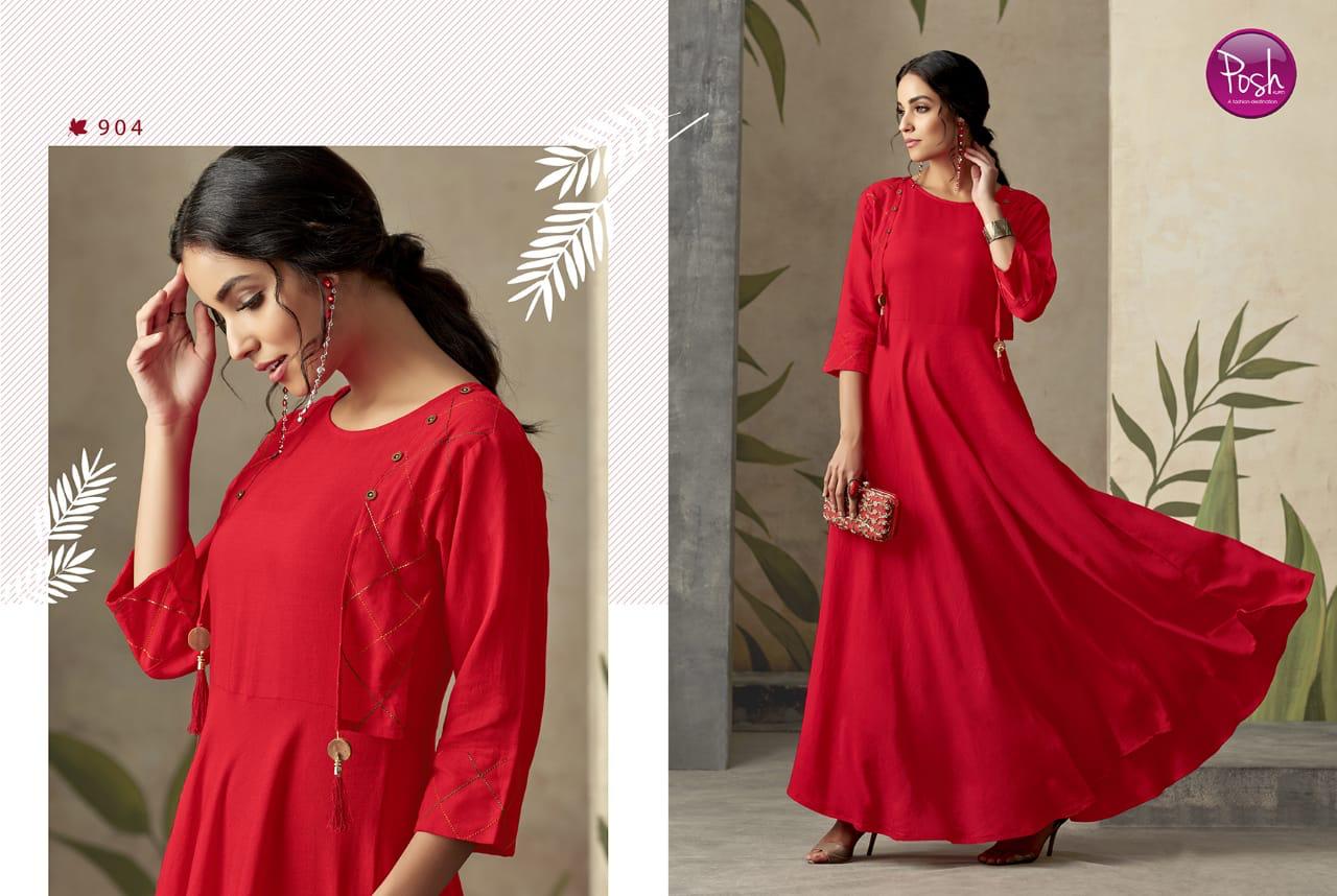 Alize By Posh 901 To 905 Series Stylish Fancy Beautiful Colorful Casual Wear & Ethnic Wear Heavy Pure Rayon Printed Gowns At Wholesale Price