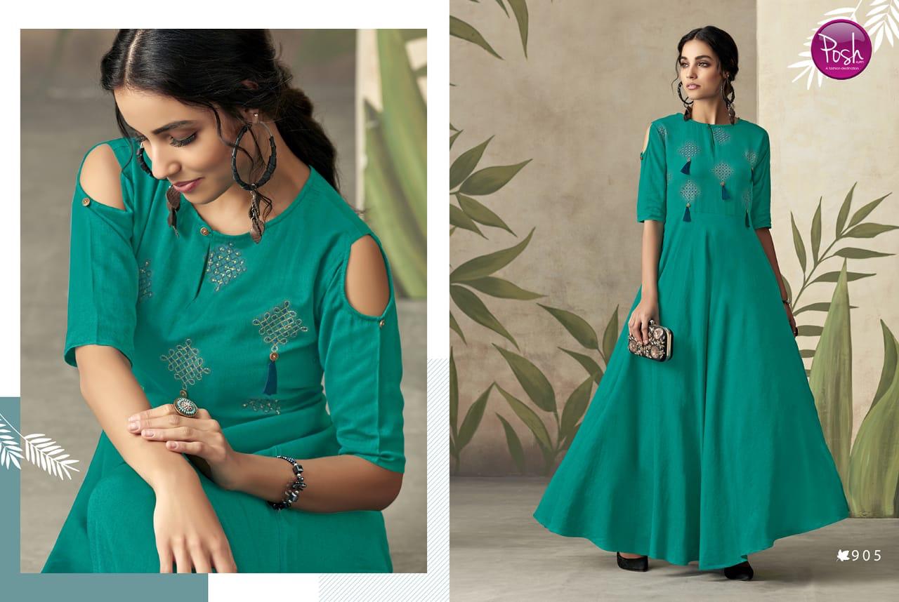 Alize By Posh 901 To 905 Series Stylish Fancy Beautiful Colorful Casual Wear & Ethnic Wear Heavy Pure Rayon Printed Gowns At Wholesale Price