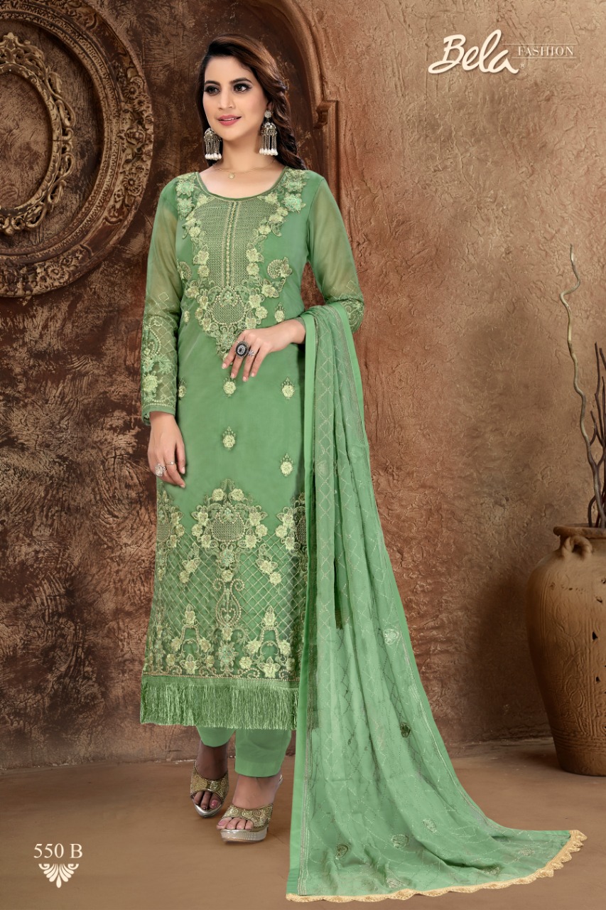 Allison By Bela Fashion 549-a To 556-b Series Designer Wear Collection Suits Colorful Stylish Fancy Beautiful Party Wear & Occasional Wear Organza Embroidered Dresses At Wholesale Price